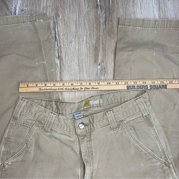 Carhartt Men’s Dungarees Rugged Flex Relaxed Fit Work Pants Khaki Tan 102291 253 - Picture 12 of 16